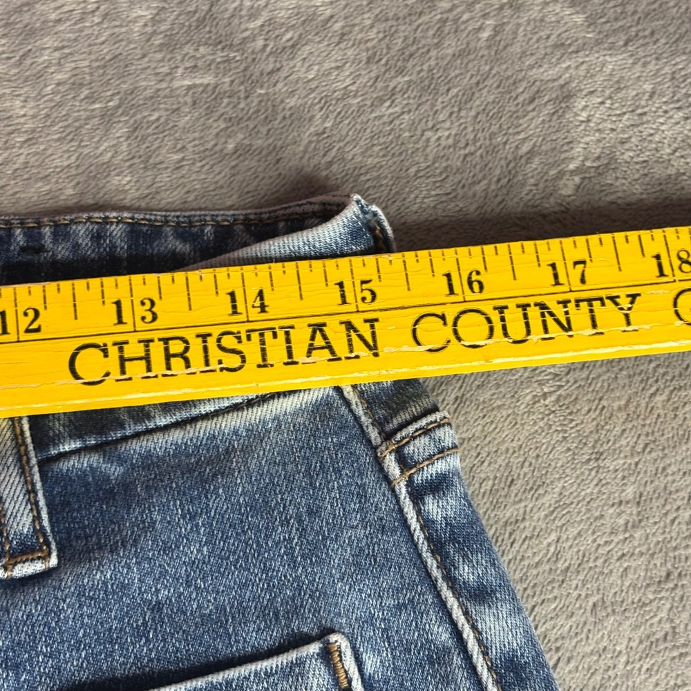 KUT from the Kloth Meg Wide Leg Jeans Womens 8 Blue High Rise Hemmed 23" inseam - Picture 7 of 9
